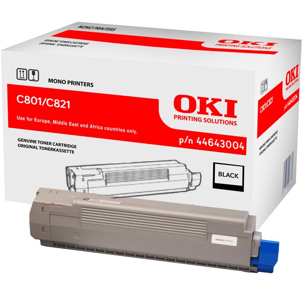 Compatible 44643004 OKI toner Black  for C801/ C821